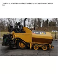 CATERPILLAR AP-500E ASPHALT PAVER OPERATION AND MAINTENANCE MANUAL JWK preview