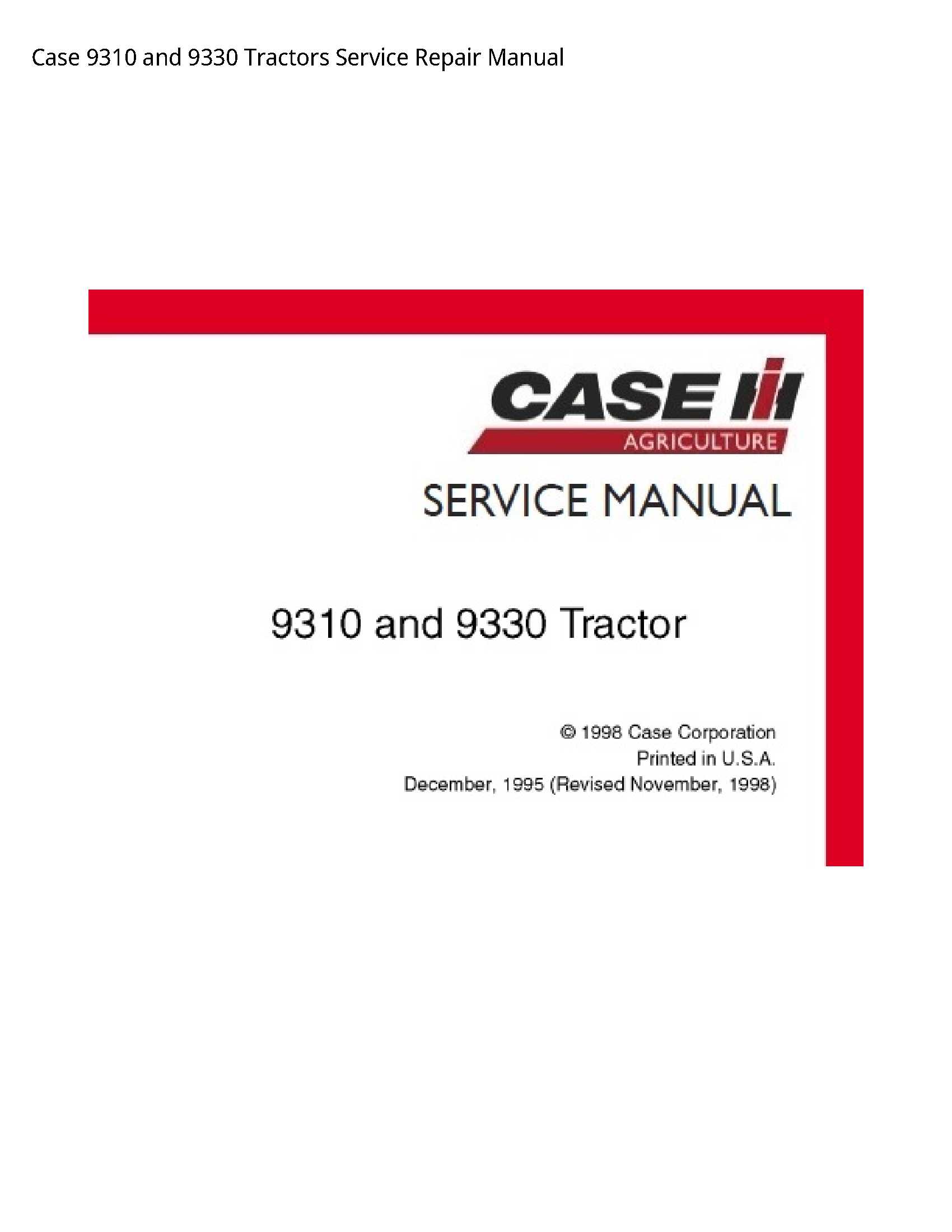 Case/Case IH 9310  Tractors manual