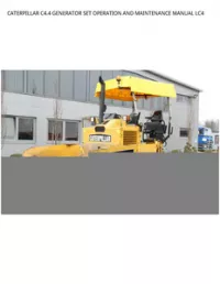 CATERPILLAR C4.4 GENERATOR SET OPERATION AND MAINTENANCE MANUAL LC4 preview