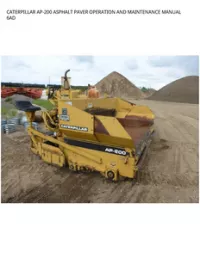 CATERPILLAR AP-200 ASPHALT PAVER OPERATION AND MAINTENANCE MANUAL 6AD preview