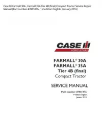 Case IH Farmall 30A   Farmall 35A Tier 4B (final) Compact Tractor Service Repair Manual (Part number 47881876   1st edition English  January 2016) preview