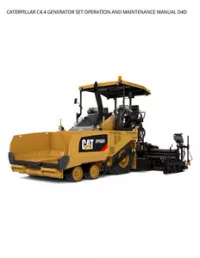 CATERPILLAR C4.4 GENERATOR SET OPERATION AND MAINTENANCE MANUAL D4D preview