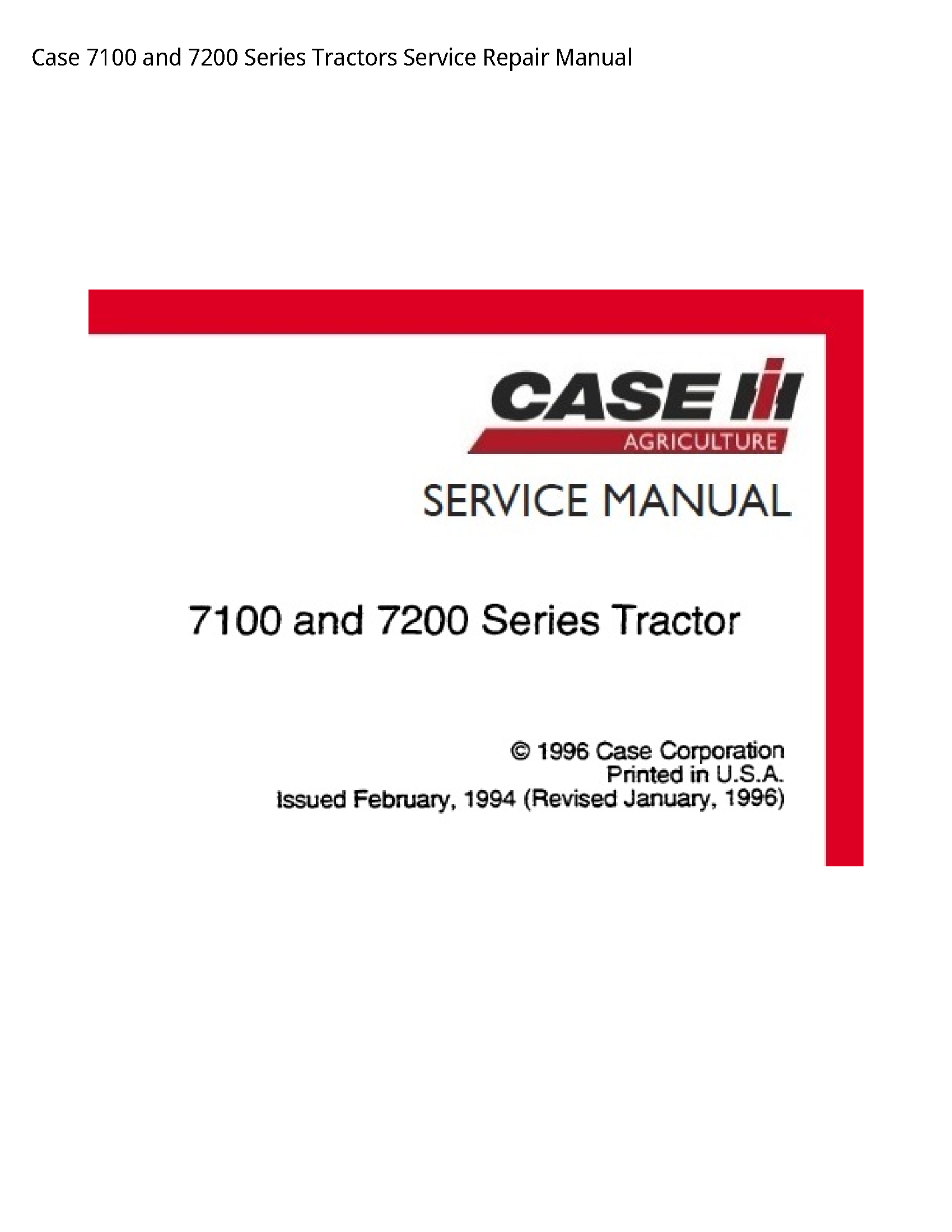 Case/Case IH 7100  Series Tractors manual