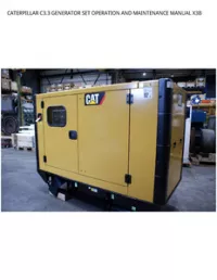 CATERPILLAR C3.3 GENERATOR SET OPERATION AND MAINTENANCE MANUAL X3B preview