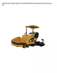 CATERPILLAR AP300F ASPHALT PAVER OPERATION AND MAINTENANCE MANUAL YES preview