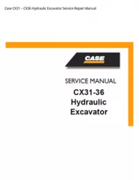 Case CX31 – CX36 Hydraulic Excavator Service Repair Manual preview