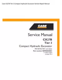 Case CX27B Tier 3 Compact Hydraulic Excavator Service Repair Manual preview