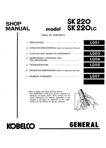Kobelco SK220LC manual