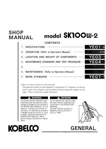 Kobelco SK110W-2 manual