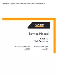 Case CX17C (Canopy – Tier 4A) Mini Excavator Service Repair Manual preview
