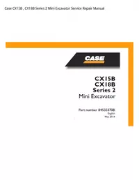 Case CX15B   CX18B Series 2 Mini Excavator Service Repair Manual preview