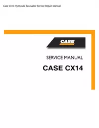 Case CX14 Hydraulic Excavator Service Repair Manual preview