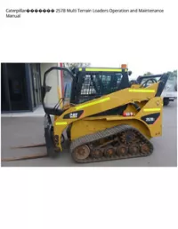 Caterpillar 257B Multi Terrain Loaders Operation and Maintenance Manual preview