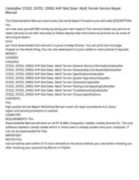 Caterpillar 272D2  297D2  299D2 XHP Skid Steer  Multi Terrain Service Repair Manual preview