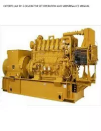 CATERPILLAR 3616 GENERATOR SET OPERATION AND MAINTENANCE MANUAL preview