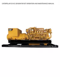 CATERPILLAR 3516C GENERATOR SET OPERATION AND MAINTENANCE MANUAL preview