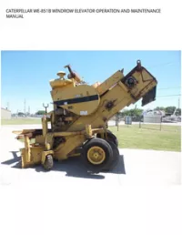 CATERPILLAR WE-851B WINDROW ELEVATOR OPERATION AND MAINTENANCE MANUAL preview