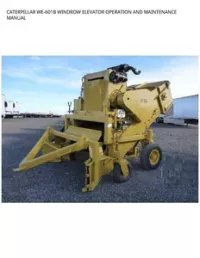 CATERPILLAR WE-601B WINDROW ELEVATOR OPERATION AND MAINTENANCE MANUAL preview