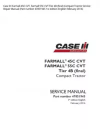 Case IH Farmall 45C CVT  Farmall 55C CVT Tier 4B (final) Compact Tractor Service Repair Manual (Part number 47851945 1st edition English February 2016) preview