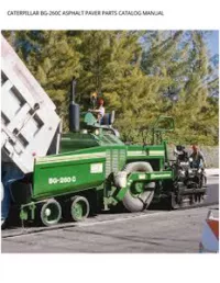 CATERPILLAR BG-260C ASPHALT PAVER PARTS CATALOG MANUAL preview