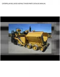 CATERPILLAR BG-2455D ASPHALT PAVER PARTS CATALOG MANUAL preview