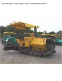 CATERPILLAR BG-2455C ASPHALT PAVER PARTS CATALOG MANUAL preview