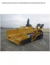 CATERPILLAR BG-230 ASPHALT PAVER OPERATION AND MAINTENANCE MANUAL preview