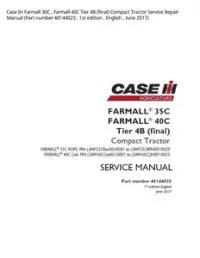 Case IH Farmall 30C   Farmall 40C Tier 4B (final) Compact Tractor Service Repair Manual (Part number 48144023   1st edition   English   June 2017) preview