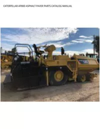CATERPILLAR AP800 ASPHALT PAVER PARTS CATALOG MANUAL preview