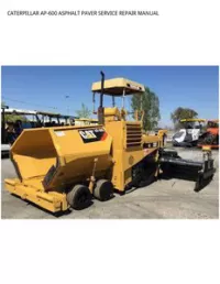 CATERPILLAR AP-600 ASPHALT PAVER SERVICE REPAIR MANUAL preview