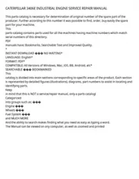 CATERPILLAR 3406E INDUSTRIAL ENGINE SERVICE REPAIR MANUAL preview