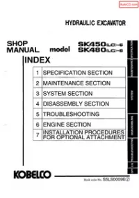 Kobelco SK450LC-6 SK480LC-6 Hydraulic Excavator Service Manual preview