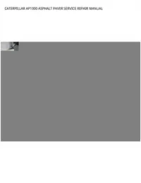 CATERPILLAR AP1000 ASPHALT PAVER SERVICE REPAIR MANUAL preview