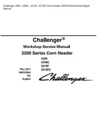 Challenger 3206   3206C   3212F   3212FC Corn Header (3200 Series) Service Repair Manual preview