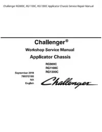 Challenger RG900C  RG1100C  RG1300C Applicator Chassis Service Repair Manual preview