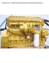 CATERPILLAR 3116 REMAN ENGINE OPERATION AND MAINTENANCE MANUAL preview