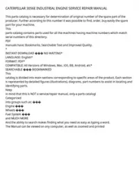 CATERPILLAR 3056E INDUSTRIAL ENGINE SERVICE REPAIR MANUAL preview