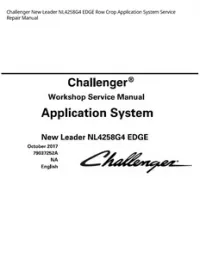 Challenger New Leader NL4258G4 EDGE Row Crop Application System Service Repair Manual preview