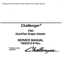 Challenger FDH DynaFlex Draper Header Service Repair Manual preview