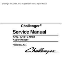 Challenger AHC  AHBT  AHCT Auger Header Service Repair Manual preview