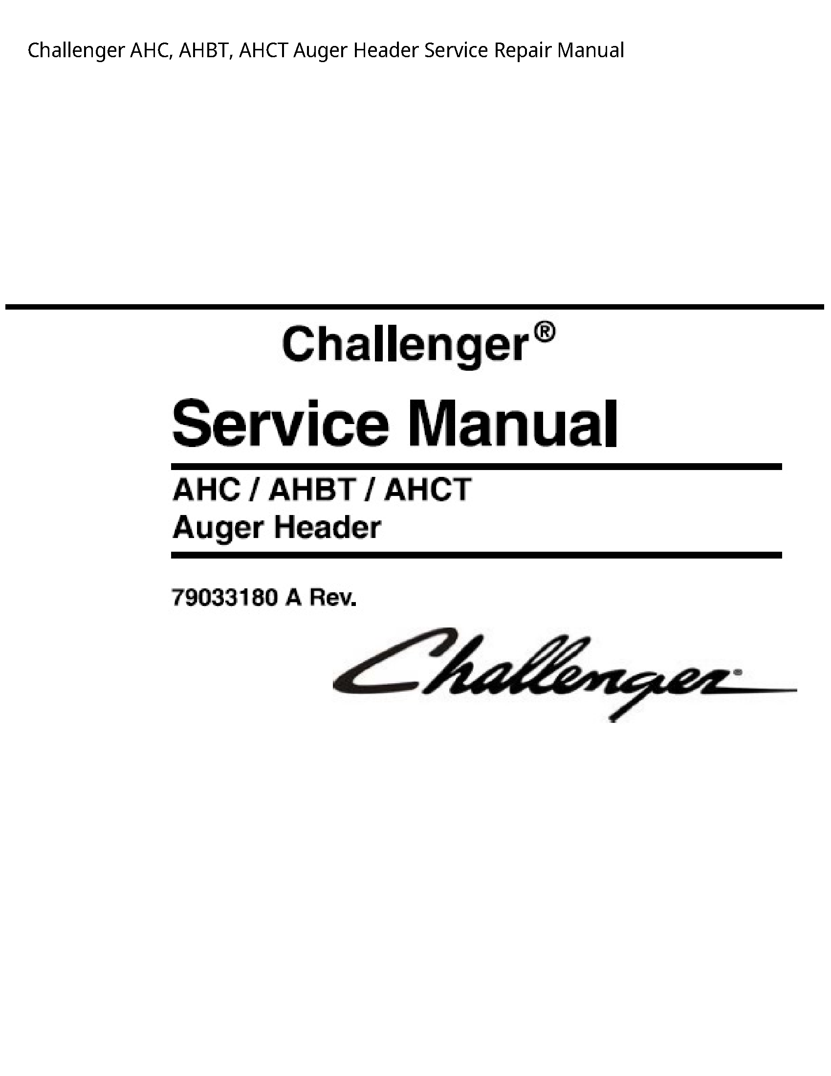 Challenger AHC manual