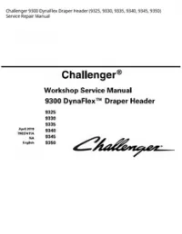 Challenger 9300 DynaFlex Draper Header (9325  9330  9335  9340  9345  9350) Service Repair Manual preview