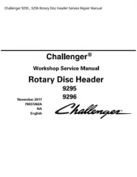 Challenger 9295   9296 Rotary Disc Header Service Repair Manual preview