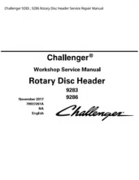 Challenger 9283   9286 Rotary Disc Header Service Repair Manual preview