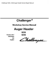 Challenger 9226   9246 Auger Header Service Repair Manual preview