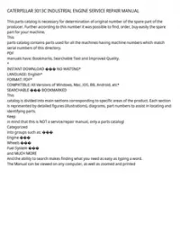 CATERPILLAR 3013C INDUSTRIAL ENGINE SERVICE REPAIR MANUAL preview