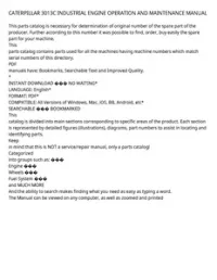 CATERPILLAR 3013C INDUSTRIAL ENGINE OPERATION AND MAINTENANCE MANUAL preview