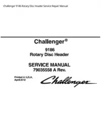 Challenger 9186 Rotary Disc Header Service Repair Manual preview