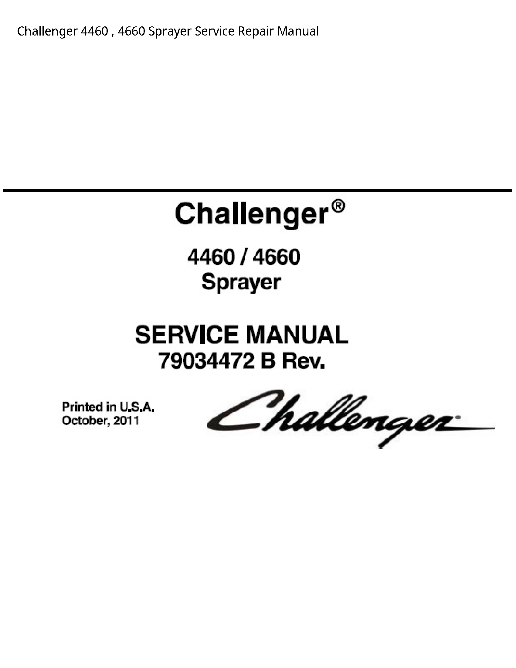 Challenger 4460 Sprayer manual