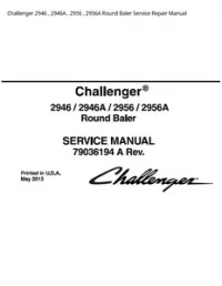 Challenger 2946   2946A   2956   2956A Round Baler Service Repair Manual preview